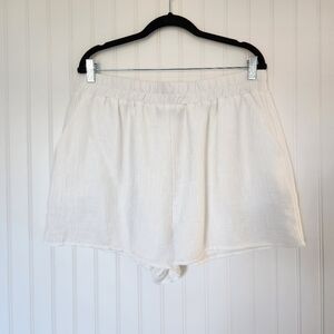 VICI White Boho Beach Flowy Elastic Waist Pull On Shorts XL